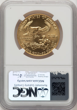 1987 $50 One-Ounce Gold Eagle Brown Label NGC MS70 (777344007)