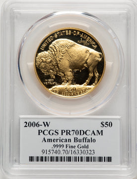 2006-W $50 One-Ounce Gold Buffalo David Hall Signature PCGS PR70