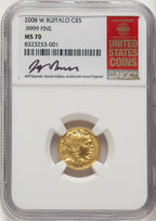 2008-W Gold Buffalos Jeff Garrett Red Book NGC MS70