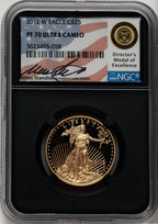 2012-W $25 Half-Ounce Gold Eagle Miles Standish NGC PF70