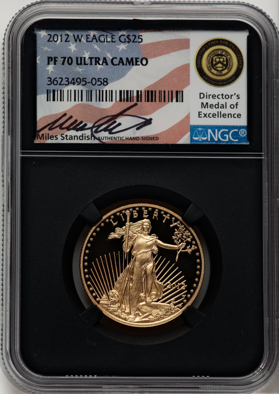 2012-W $25 Half-Ounce Gold Eagle Miles Standish NGC PF70
