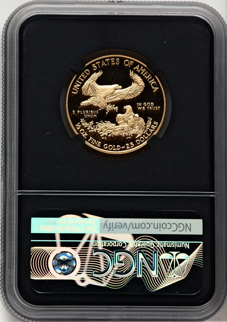 2014-W $25 Half-Ounce Gold Eagle DCAM Miles Standish NGC PF70