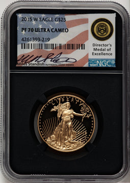2015-W $25 Half-Ounce Gold Eagle Miles Standish NGC PF70