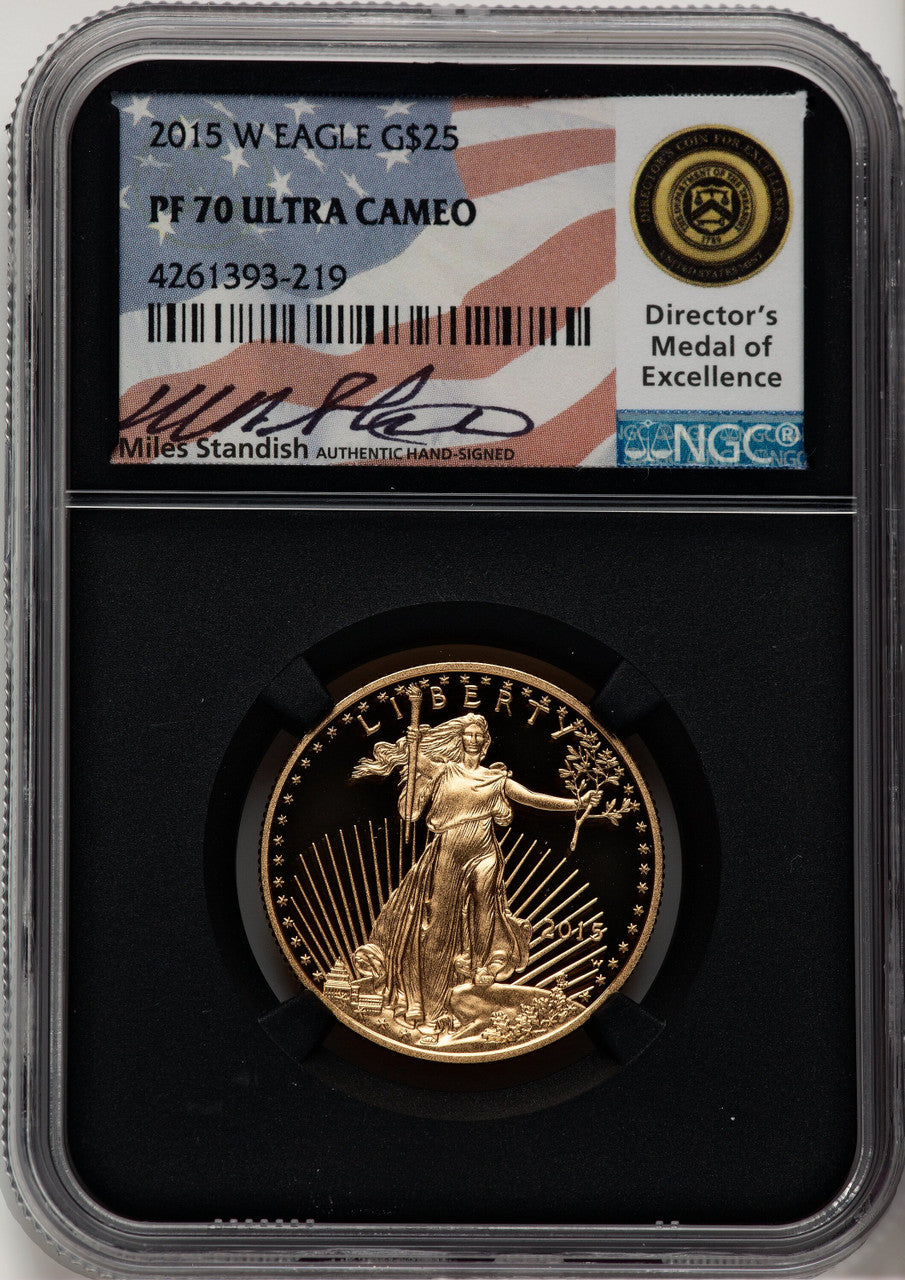 2015-W $25 Half-Ounce Gold Eagle Miles Standish NGC PF70