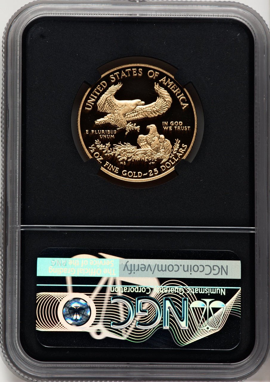 2016-W $25 Half-Ounce Gold Eagle 30th Anniversary Miles Standish NGC PF70