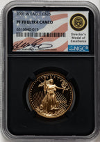 2001-W $25 Half-Ounce Gold Eagle Miles Standish NGC PF70