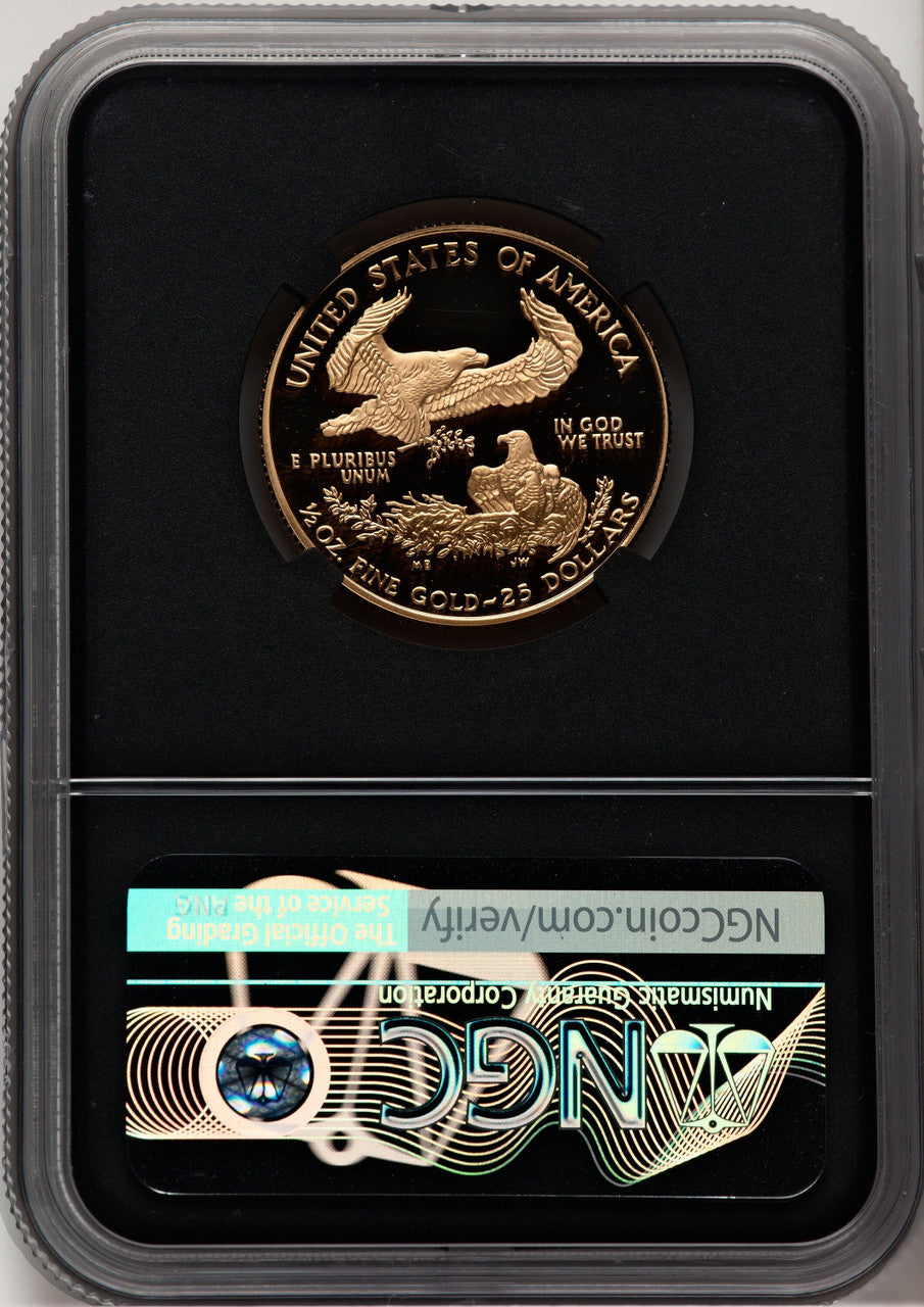 2002-W $25 Half-Ounce Gold Eagle Miles Standish NGC PF70