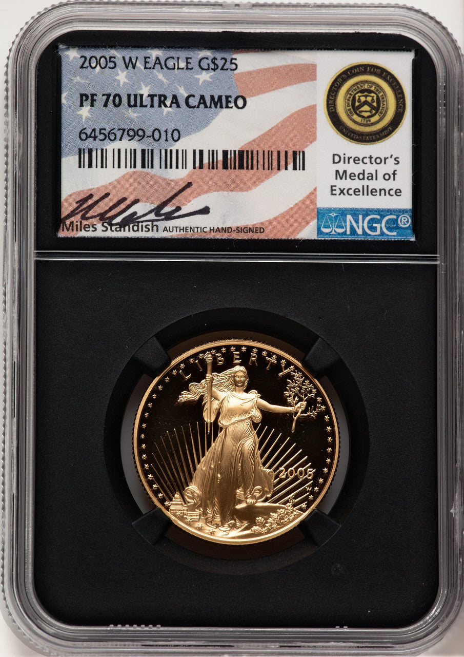 2005-W $25 Half-Ounce Gold Eagle Miles Standish NGC PF70