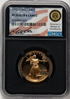 1992-P $25 Half-Ounce Gold Eagle Miles Standish NGC PF70