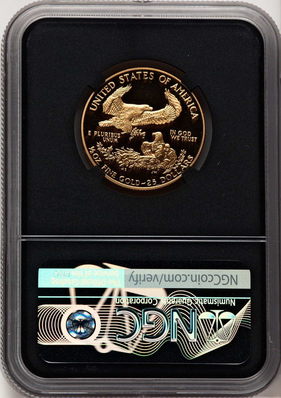 1992-P $25 Half-Ounce Gold Eagle Miles Standish NGC PF70