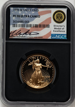 1995-W $25 Half-Ounce Gold Eagle Miles Standish NGC PF70