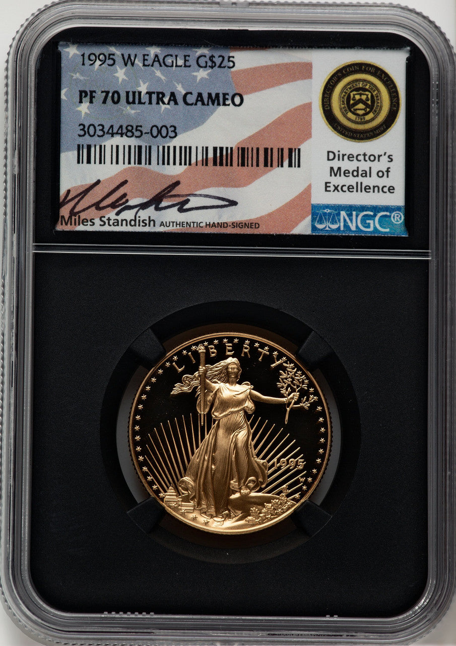 1995-W $25 Half-Ounce Gold Eagle Miles Standish NGC PF70