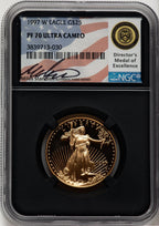 1997-W $25 Half-Ounce Gold Eagle Miles Standish NGC PF70