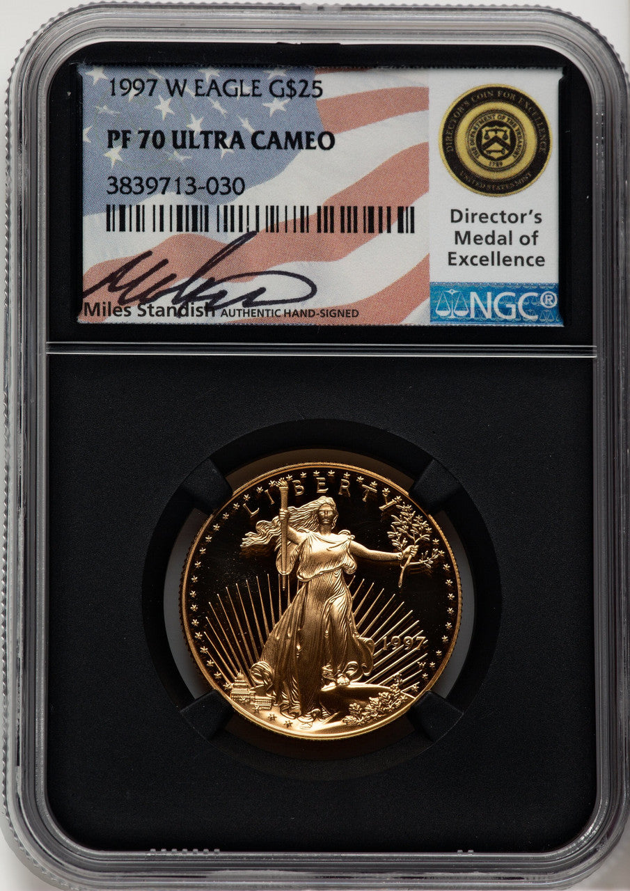 1997-W $25 Half-Ounce Gold Eagle Miles Standish NGC PF70