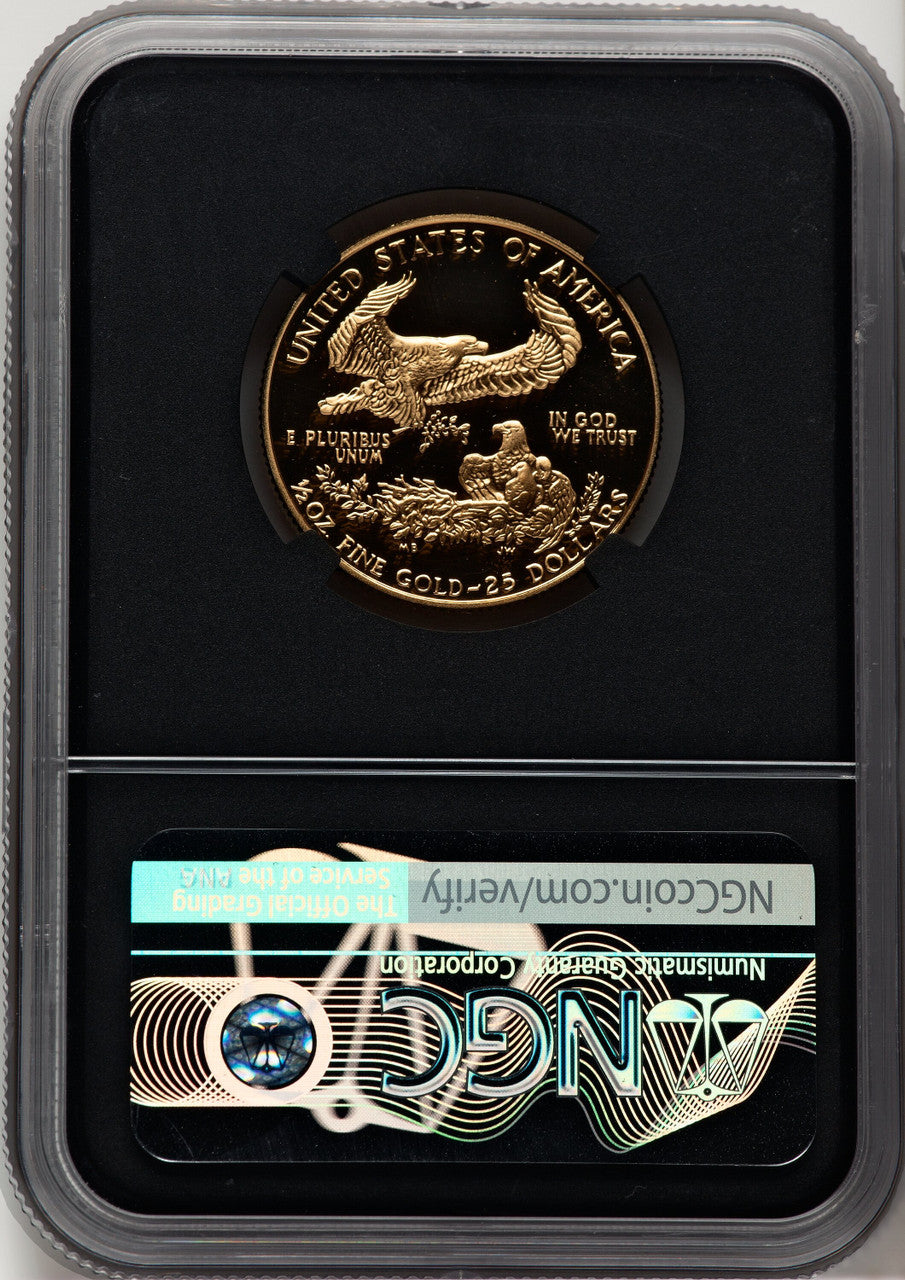 1988-P $25 Half- Ounce Gold Eagle Miles Standish NGC PF70