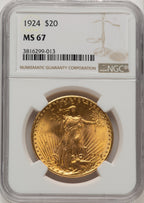 1924 $20 Saint Saint-Gaudens Double Eagle NGC MS67 (777158015)