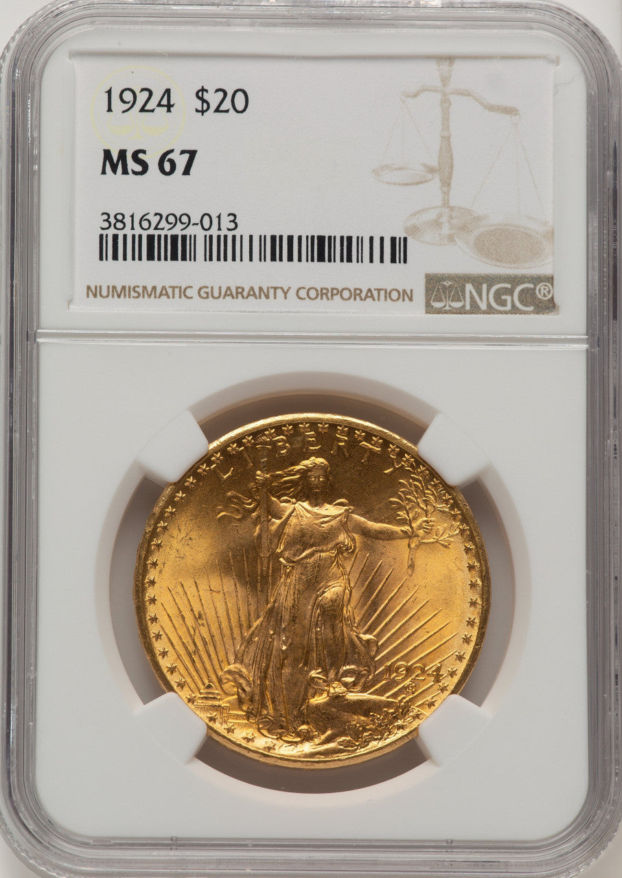 1924 $20 Saint Saint-Gaudens Double Eagle NGC MS67 (777158015)