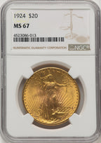 1924 $20 Saint Saint-Gaudens Double Eagle NGC MS67 (777158014)