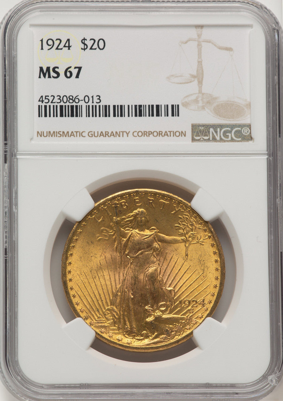 1924 $20 Saint Saint-Gaudens Double Eagle NGC MS67 (777158014)