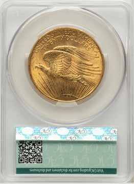 1908 $20 NO MOTTO Saint-Gaudens Double Eagle CACG MS64
