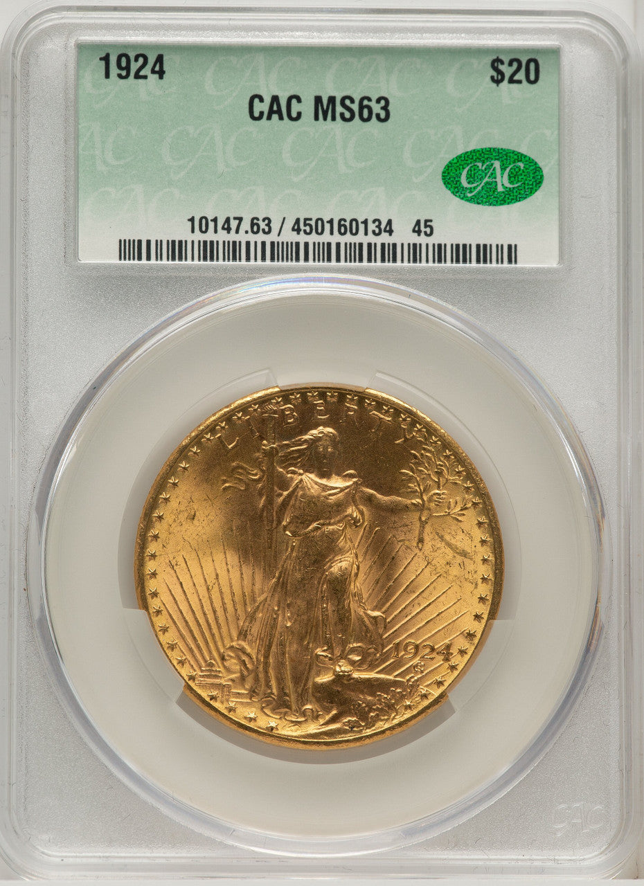 1924 $20 Saint Saint-Gaudens Double Eagle CACG MS63 (776765003)