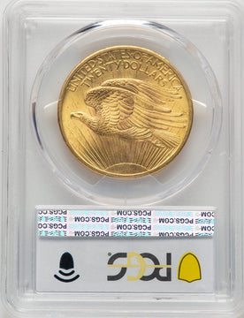 1908 $20 NO MOTTO CAC Saint-Gaudens Double Eagle PCGS MS66