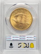 1908 $20 NO MOTTO CAC Saint-Gaudens Double Eagle PCGS MS66