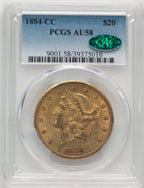 1884-CC $20 CAC Liberty Double Eagle PCGS AU58 (777395001)