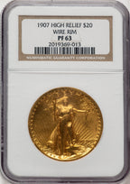 1907 $20 HighRelief Proof High Relief Double Eagle NGC PR63