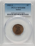 1909-S 1C Indian RB Indian Cent PCGS MS64