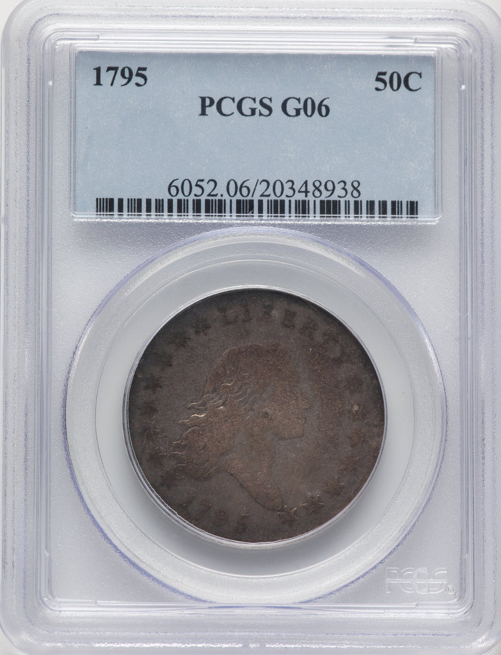 1795 50C 2 Leaves Early Half Dollar PCGS G6