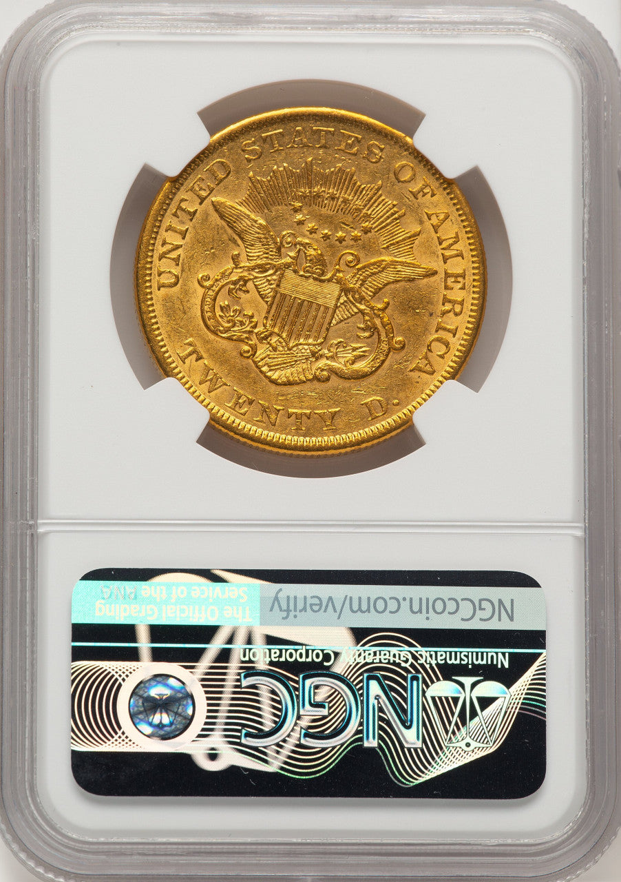 1854 $20 Large Date Proof Liberty Double Eagle NGC AU55 (776751005)