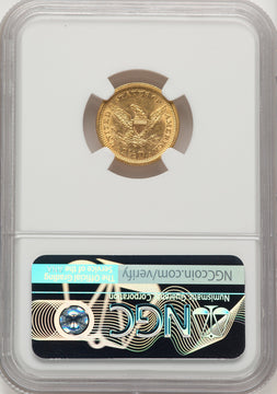 1861 $2.50 New Reverse Type 2 Liberty Quarter Eagle NGC MS62