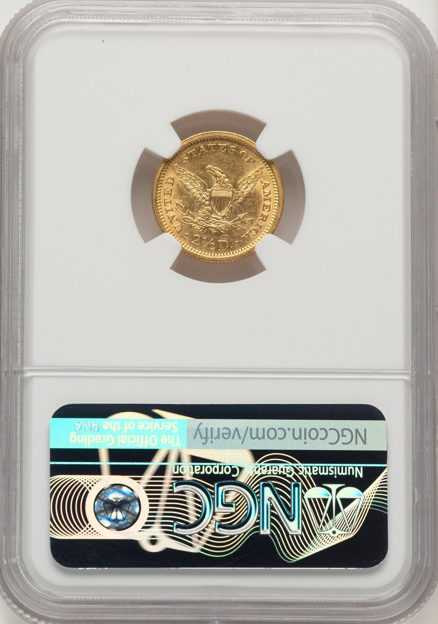 1861 $2.50 New Reverse Type 2 Liberty Quarter Eagle NGC MS62