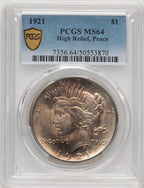 1921 Peace Peace Dollar PCGS MS64