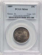 1889 25C Seated Quarter PCGS MS66