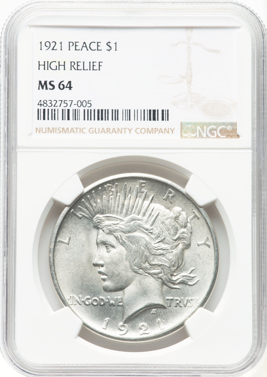 1921 Peace Dollar NGC MS64 (777479007)