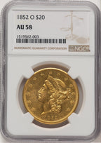 1852-O $20 Liberty Double Eagle NGC AU58 (774721049)