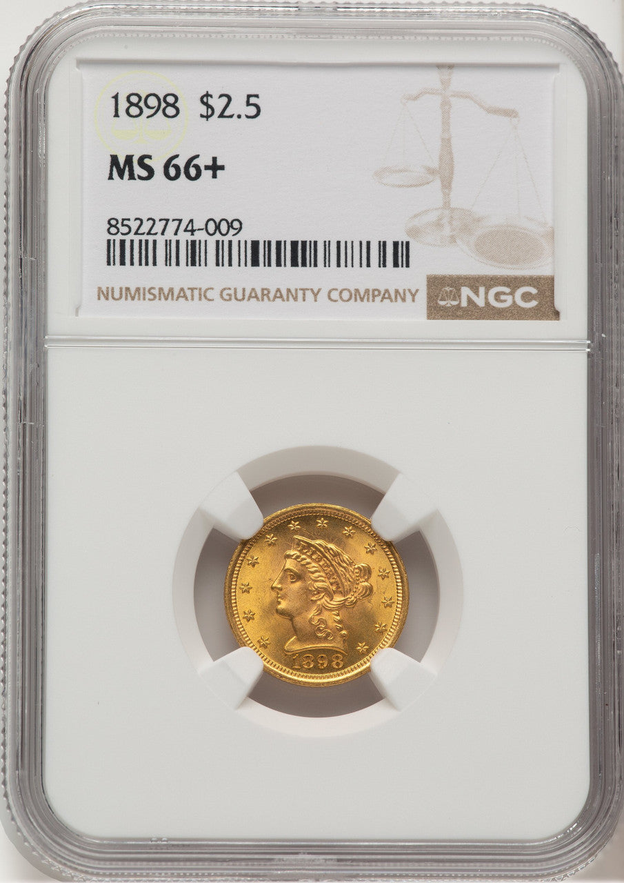 1898 $2.50 Liberty Quarter Eagle NGC MS66+