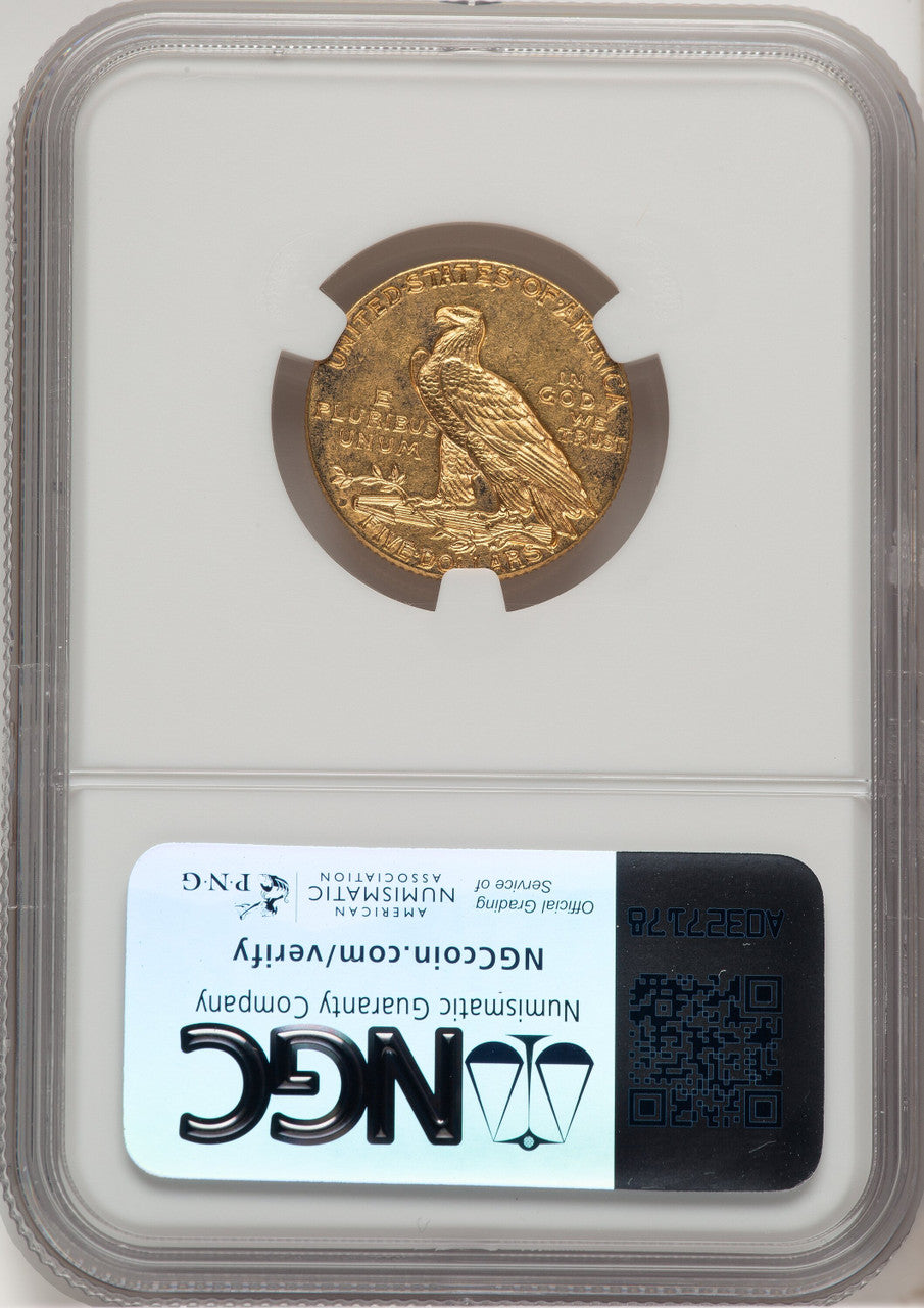 1911-D $5 Indian Half Eagle NGC MS60