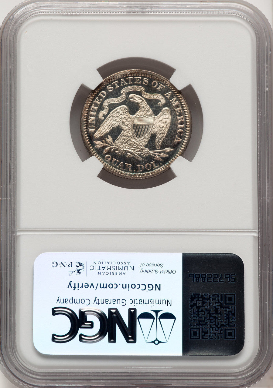1886 25C CA Proof Seated Quarter NGC PR67+