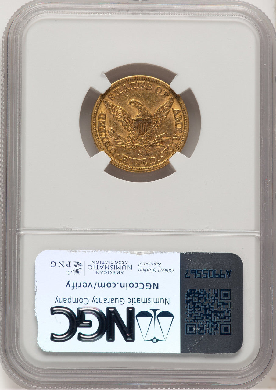 1855-S $5 Liberty Half Eagle NGC AU55 (774580036)