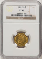 1802 $2.50 Early Quarter Eagle NGC XF45