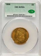 1808 $5 CACG Plus Early Half Eagle CACG AU58+