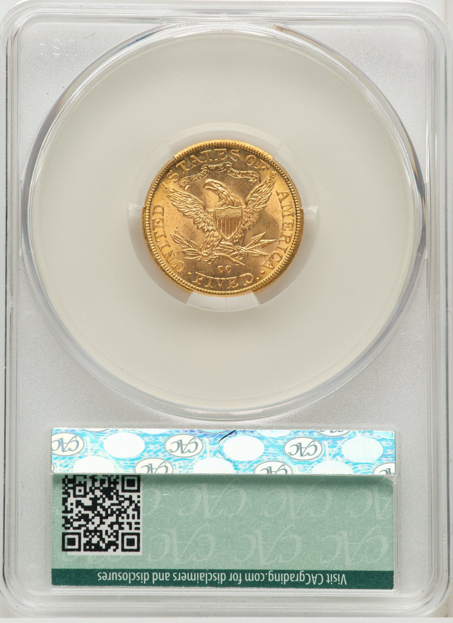 1891-CC $5 Liberty Half Eagle CACG MS64