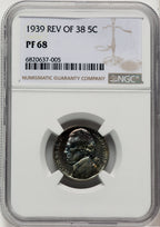1939 5C Proof Jefferson Nickel NGC PR68
