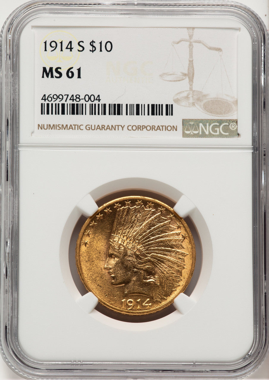 1914-S $10 Indian Eagle NGC MS61