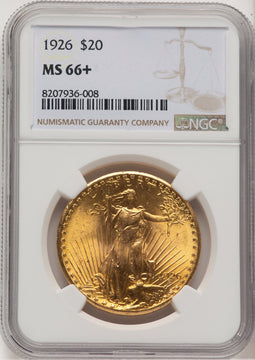 1926 $20 Saint-Gaudens Double Eagle NGC MS66+ (777410074)