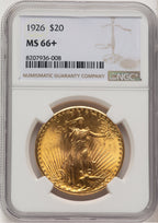 1926 $20 Saint-Gaudens Double Eagle NGC MS66+ (777410074)
