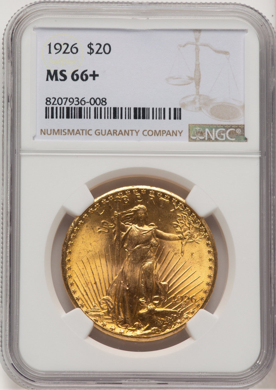 1926 $20 Saint-Gaudens Double Eagle NGC MS66+ (777410074)